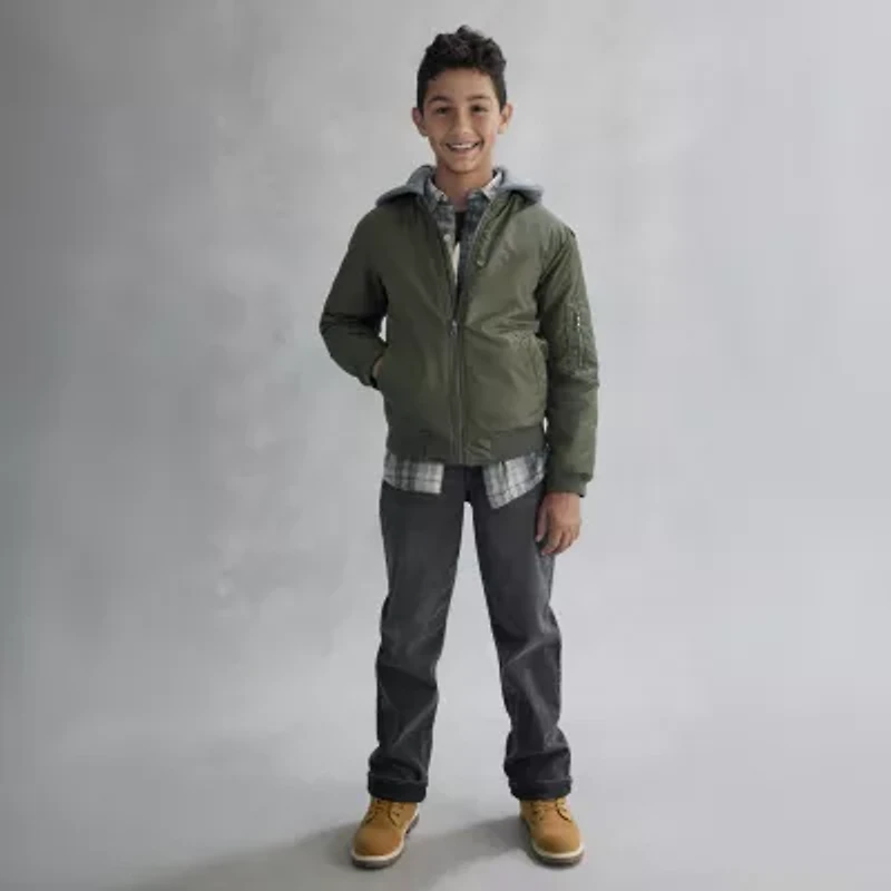 Thereabouts Little & Big Kid Boys Hooded Water Resistant Midweight Puffer Jacket