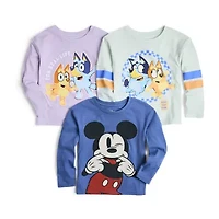 Toddler Boys Crew Neck Long Sleeve Mickey Mouse Graphic T-Shirt