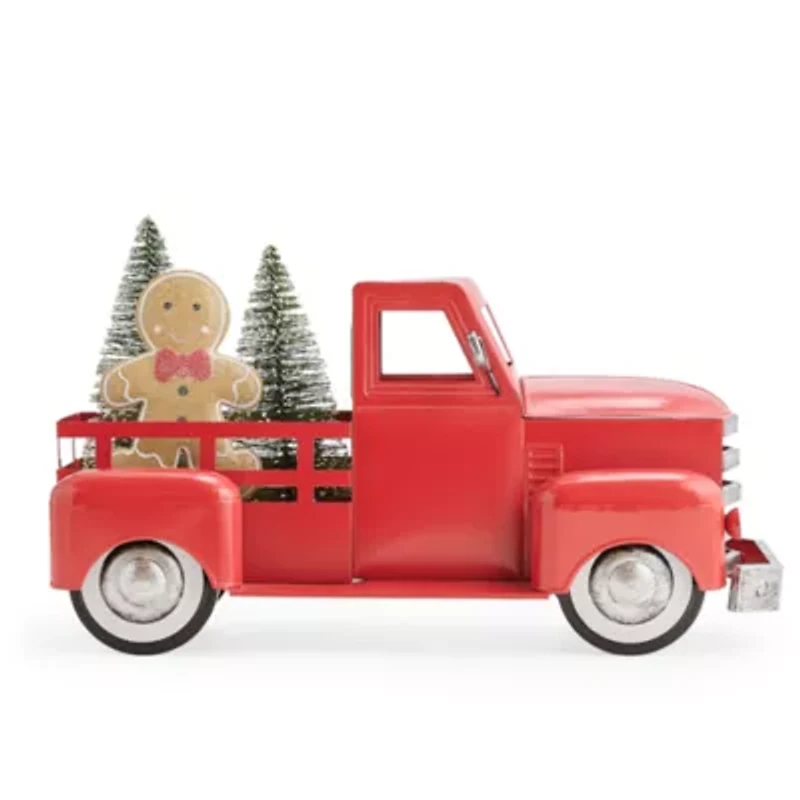 North Pole Trading Co. Red Truck Christmas Tabletop Decor