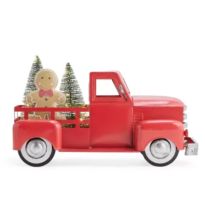 North Pole Trading Co. Red Truck Christmas Tabletop Decor