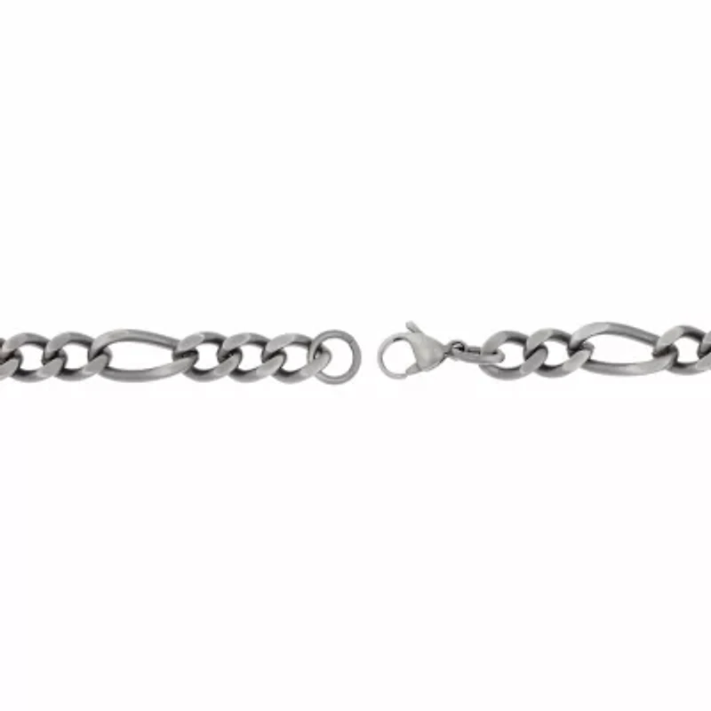 Mens Stainless Steel 8 1/2 Inch Figaro Chain Bracelet
