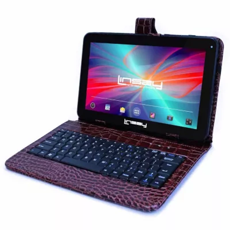 10.1" Quad Core 2GB RAM 32GB Storage Android 12 Tablet with Crocodile Style Leather Keyboard