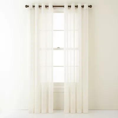 Home Expressions Crushed Voile Grommet Top Sheer Single Curtain Panel