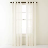 Home Expressions Crushed Voile Grommet Top Sheer Single Curtain Panel