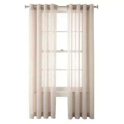 Home Expressions Crushed Voile Grommet Top Sheer Single Curtain Panel
