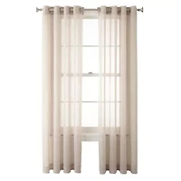 Home Expressions Crushed Voile Grommet Top Sheer Single Curtain Panel