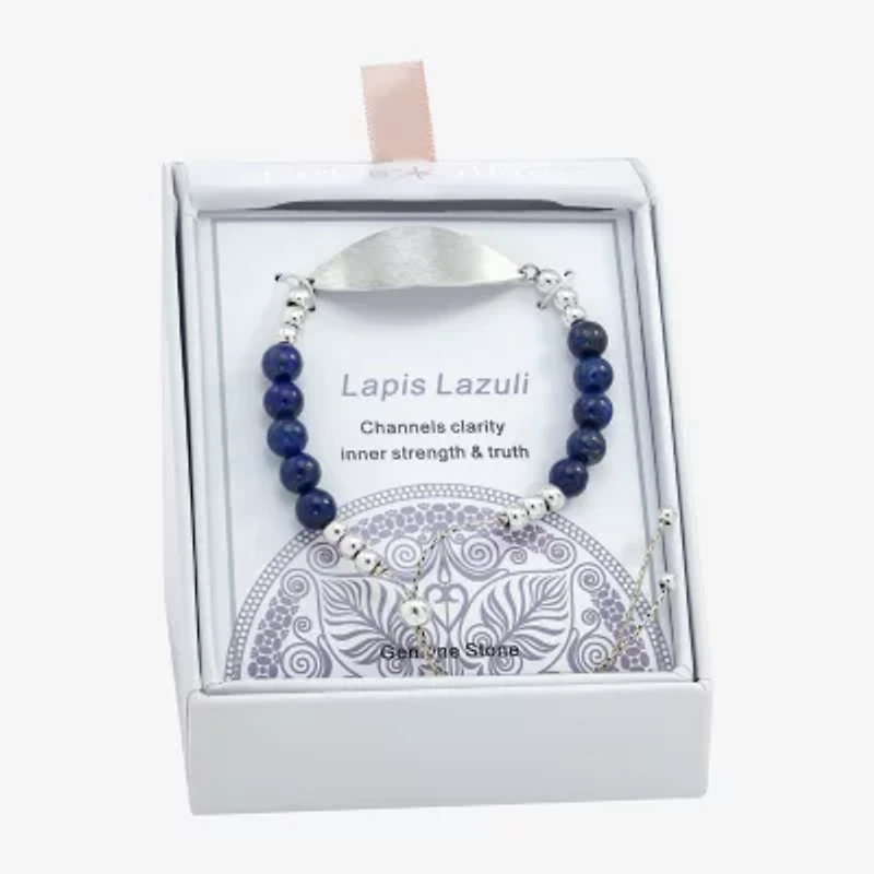 Sparkle Allure Empowerment Womens Blue Lapis Beaded Bracelet
