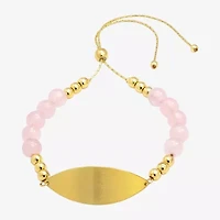 Sparkle Allure Empowerment Womens Pink Quartz 14K Gold Over Brass Beaded Bracelet