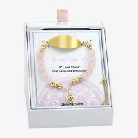 Sparkle Allure Empowerment Womens Pink Quartz 14K Gold Over Brass Beaded Bracelet
