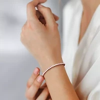 Womens 5 CT. T.W. Lab Created White Moissanite 18K Gold Over Silver Tennis Bracelet