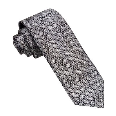 J. Ferrar Lustrous Slim Geometric Tie