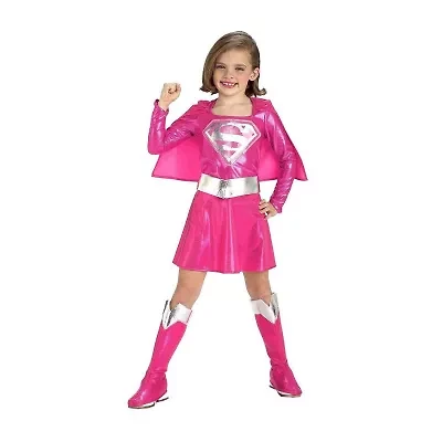 Little & Big Kid Girls Pink Supergirl 3-pc. Costume