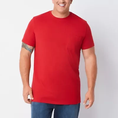 St. John's Bay Super Soft Pocket Mens Crew Neck Short Sleeve Quick Dry Big and Tall T-Shirt