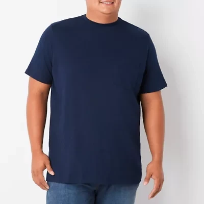 St. John's Bay Super Soft Pocket Mens Crew Neck Short Sleeve Quick Dry Big and Tall T-Shirt