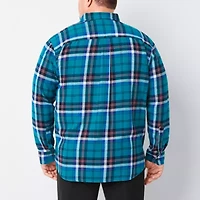 St. John's Bay Big and Tall Mens Classic Fit Long Sleeve Plaid Button-Down Flannel Shirt