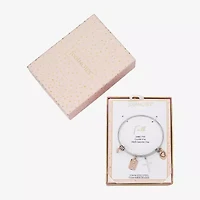 Footnotes Faith Womens Stainless Steel Cross Bangle Bracelet