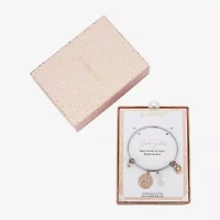 Footnotes Soul Sister Womens Stainless Steel Flower Round Bangle Bracelet