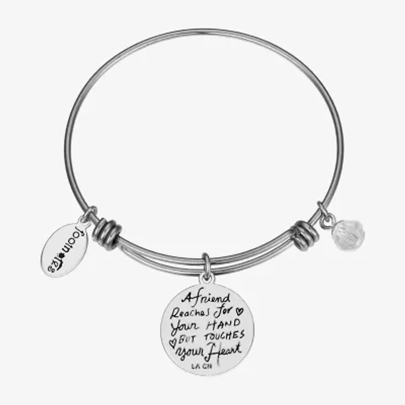 Footnotes Friend Womens Stainless Steel Round Bangle Bracelet