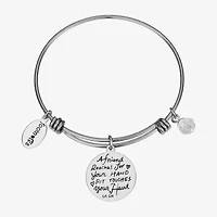 Footnotes Friend Womens Stainless Steel Round Bangle Bracelet