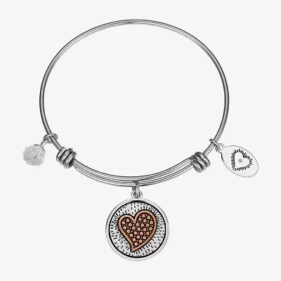 Footnotes Friend Womens Stainless Steel Round Bangle Bracelet