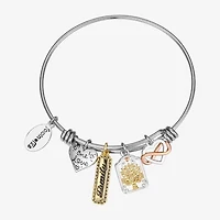 Footnotes Family Tree Womens Stainless Steel Heart Infinity Bangle Bracelet