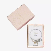 Footnotes Family Tree Womens Stainless Steel Heart Infinity Bangle Bracelet