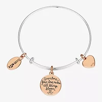 Footnotes Grandma Womens Stainless Steel Flower Bangle Bracelet