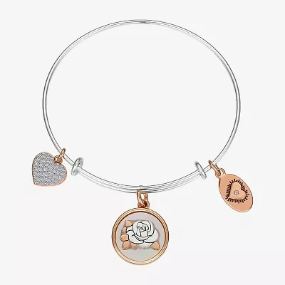 Footnotes Grandma Womens Stainless Steel Flower Bangle Bracelet