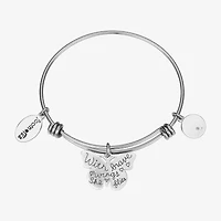 Footnotes Brave Womens Stainless Steel Butterfly Bangle Bracelet