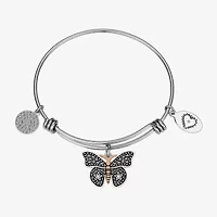 Footnotes Brave Womens Stainless Steel Butterfly Bangle Bracelet