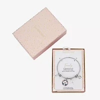 Footnotes Family Tree Womens Multi Color Crystal Stainless Steel Round Bangle Bracelet