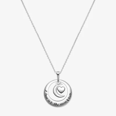 Footnotes Womens Sterling Silver Moon Round 16 Inch Pendant Necklace