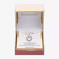 Footnotes Sisters Womens Sterling Silver Round 16 Inch Pendant Necklace