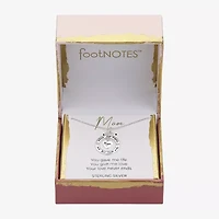 Footnotes Mom Womens Sterling Silver Heart 16 Inch Pendant Necklace