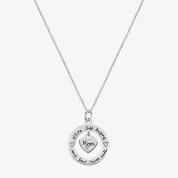 Footnotes Mom Womens Sterling Silver Heart 16 Inch Pendant Necklace