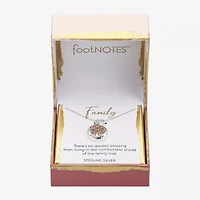 Footnotes Family Tree Womens Sterling Silver Round 16 Inch Pendant Necklace