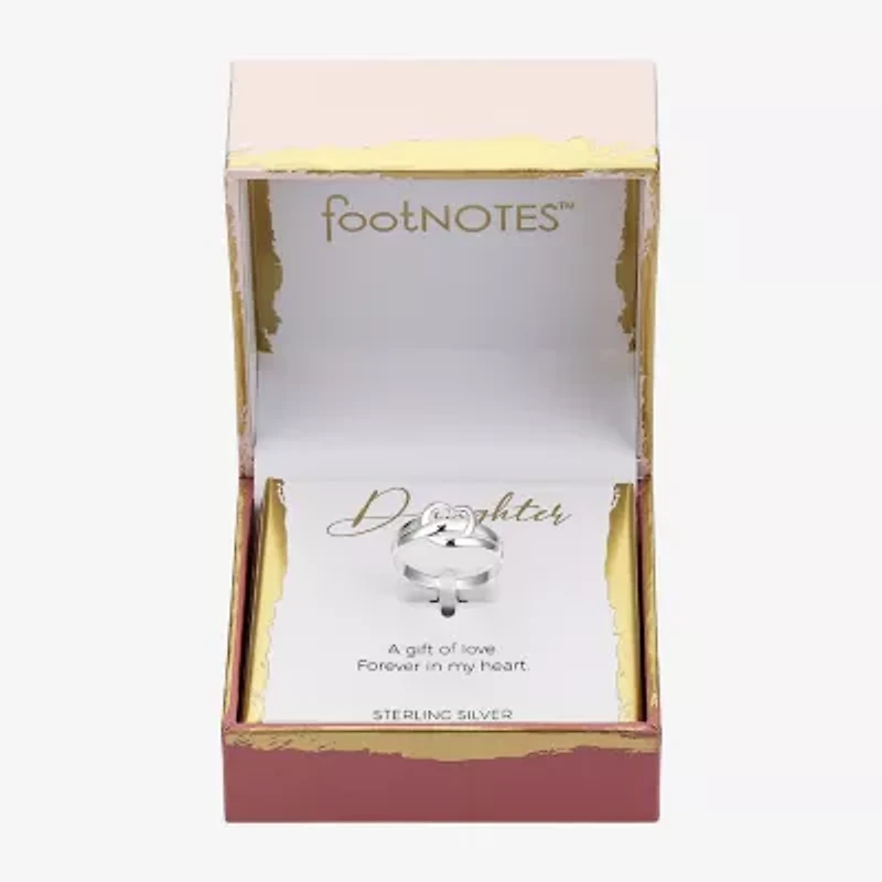 Footnotes Womens 2.5MM Sterling Silver Heart Band