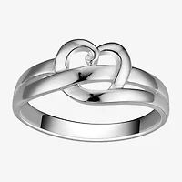 Footnotes Womens 2.5MM Sterling Silver Heart Band