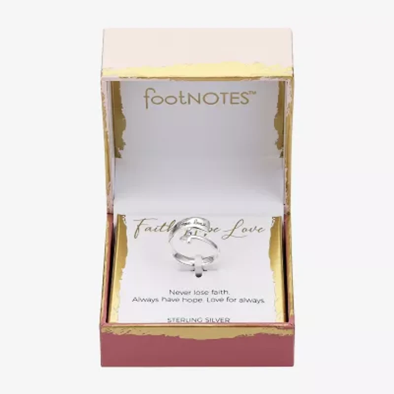 Footnotes Faith Womens 6MM Sterling Silver Cross Bypass  Band