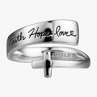 Footnotes Faith Womens 6MM Sterling Silver Cross Bypass  Band