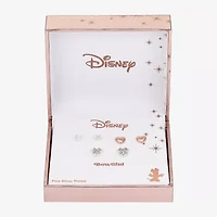 Disney Classics Stud Womens Cubic Zirconia Heart Minnie Mouse 3 Pair Earring Set