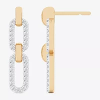 (G-H / Si1-Si2) Womens 1/4 CT. T.W. Lab Grown White Diamond 10K Gold Paperclip Drop Earrings