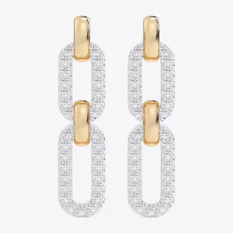 (G-H / Si1-Si2) Womens 1/4 CT. T.W. Lab Grown White Diamond 10K Gold Paperclip Drop Earrings