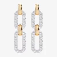(G-H / Si1-Si2) Womens 1/4 CT. T.W. Lab Grown White Diamond 10K Gold Paperclip Drop Earrings