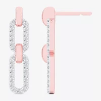 (G-H / Si1-Si2) Womens 1/4 CT. T.W. Lab Grown White Diamond 10K Rose Gold Paperclip Drop Earrings