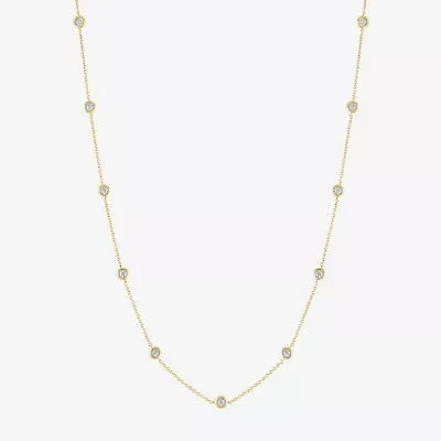 Diamond Addiction 1/4 CT.T.W. - 1/2 CT. T.W. (G-H / Si2-I1)  Lab-Grown Station Necklace Sterling Silver Or 14k Gold Over