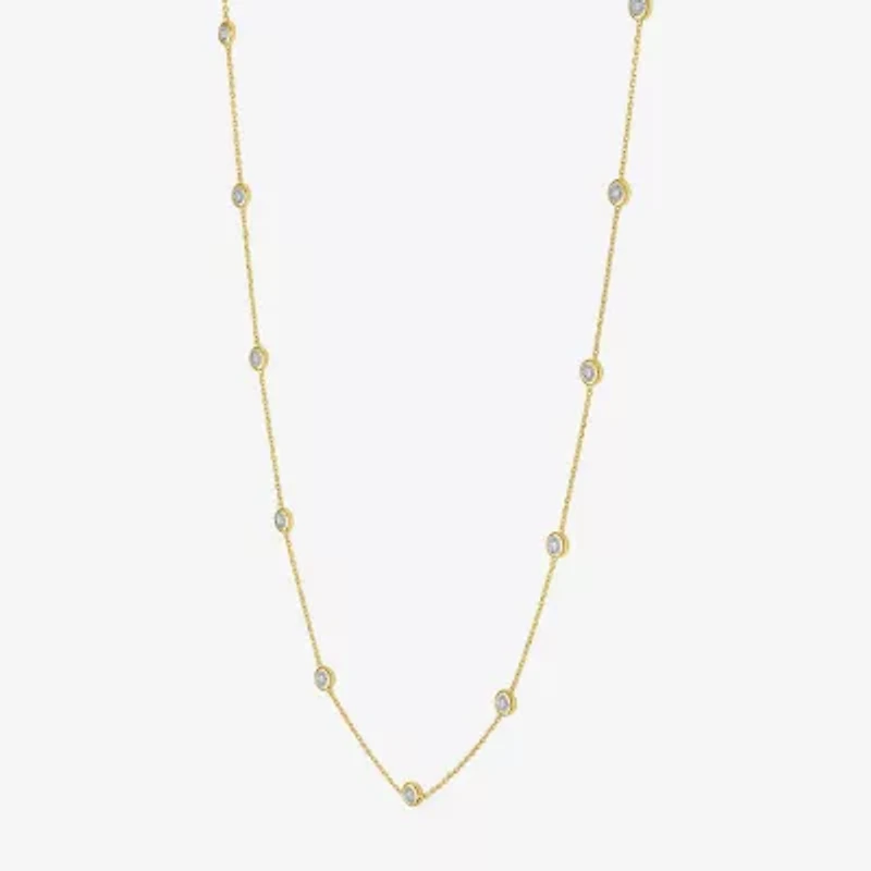 Diamond Addiction 1/4 CT.T.W. - 1/2 CT. T.W. (G-H / Si2-I1)  Lab-Grown Station Necklace Sterling Silver Or 14k Gold Over