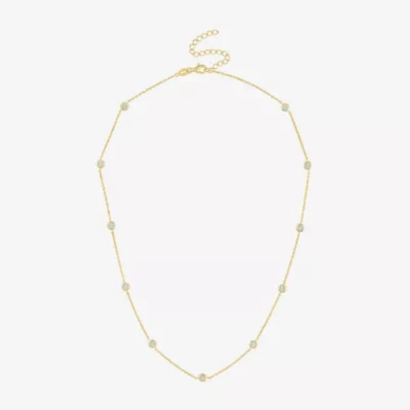 Diamond Addiction 1/4 CT.T.W. - 1/2 CT. T.W. (G-H / Si2-I1)  Lab-Grown Station Necklace Sterling Silver Or 14k Gold Over