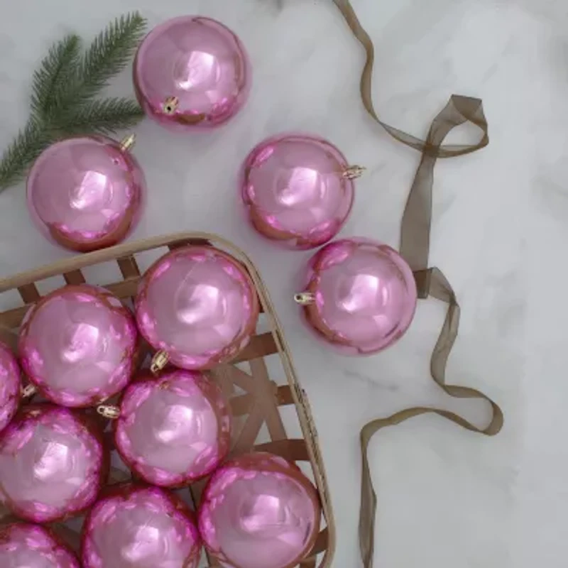 Northlight Pink Shiny Ball 12-pc. Christmas Ornament