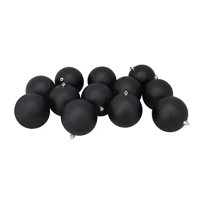 Northlight Black Matte Ball 12-pc. Christmas Ornament